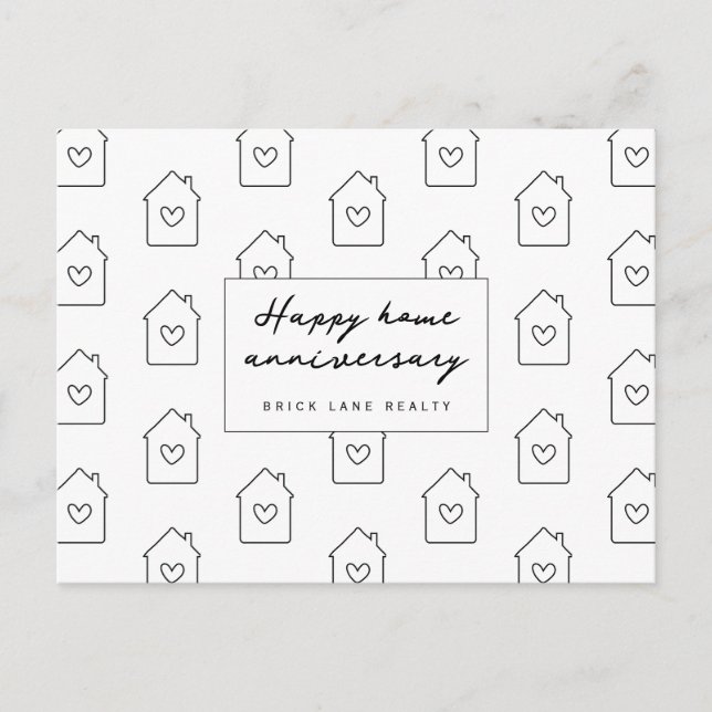 Postal Inmobiliaria Feliz Aniversario de Hogar (Anverso)