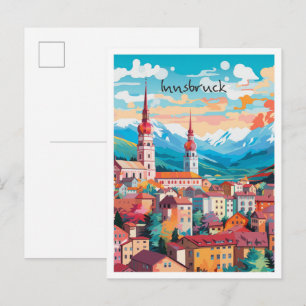 Postal Innsbruck Austria Arte de Viajes Antiguos 