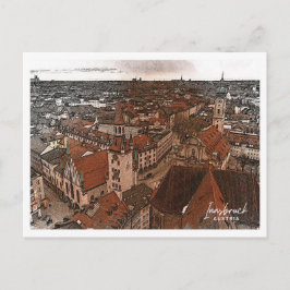 Postal Innsbruck Austria Hermoso paisaje de lápiz de colo