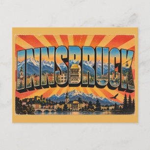 Postal Innsbruck Austria Techo Dorado Alpes Río Arte