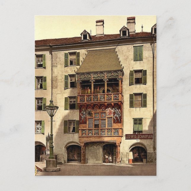 Postal Innsbruck, el Porche de Oro, el Tirol, Austro-Hung (Anverso)