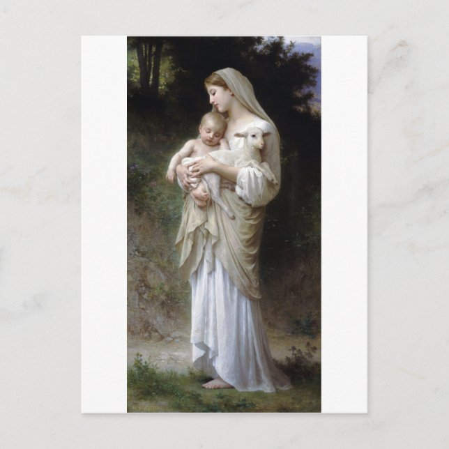 Postal Inocencia (Madonna y niño), Bouguereau (Anverso)