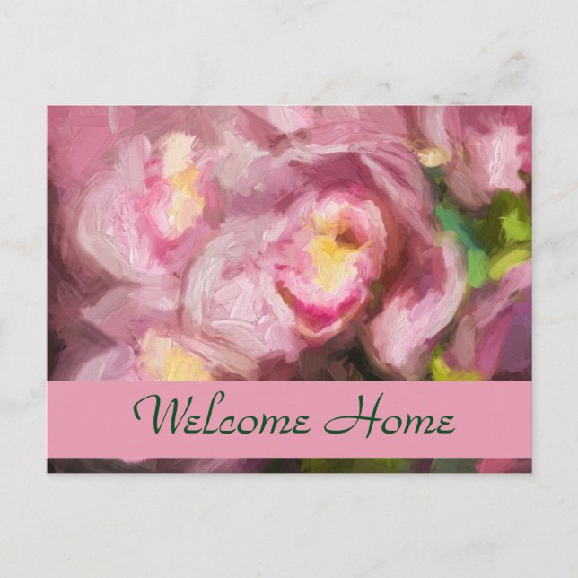 Postal Inpasto de orquídeas rosadas (Anverso)