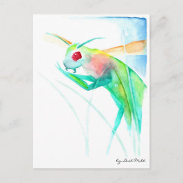 Postal Insecto predicador en Aquarellfarben multicolores