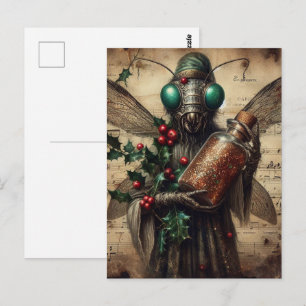 Postal Insecto Vintage de Horror de Navidad