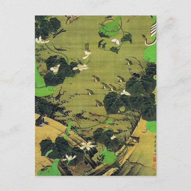 Postal Insectos de la pintura al lado de los estanques de (Anverso)