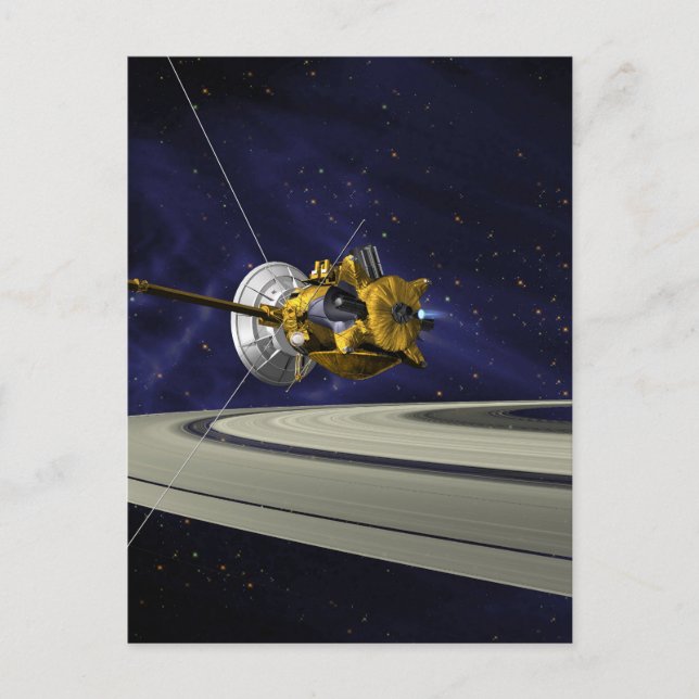 Postal Inserción de órbita saturada de Cassini (Anverso)