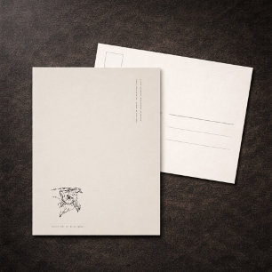 Postal Inserto de diario de Dark Academia del búho vintag