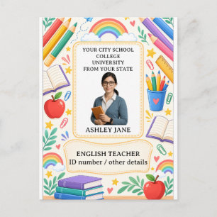 Postal Insigne de identificación personalizada para maest