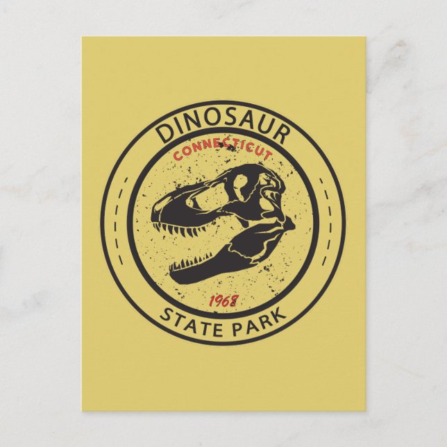Postal Insignia Connecticut del Parque Estatal Dinosaur (Anverso)