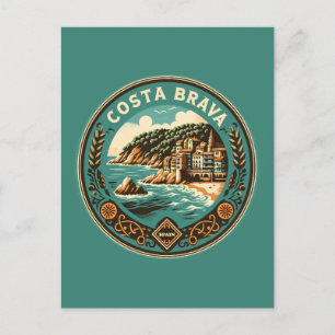 Postal Insignia de arte de viaje de Costa Brava España
