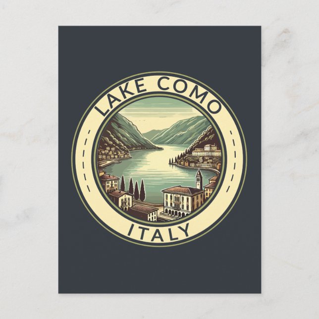 Postal Insignia de arte de viaje del Ilustracion Como Ita (Anverso)