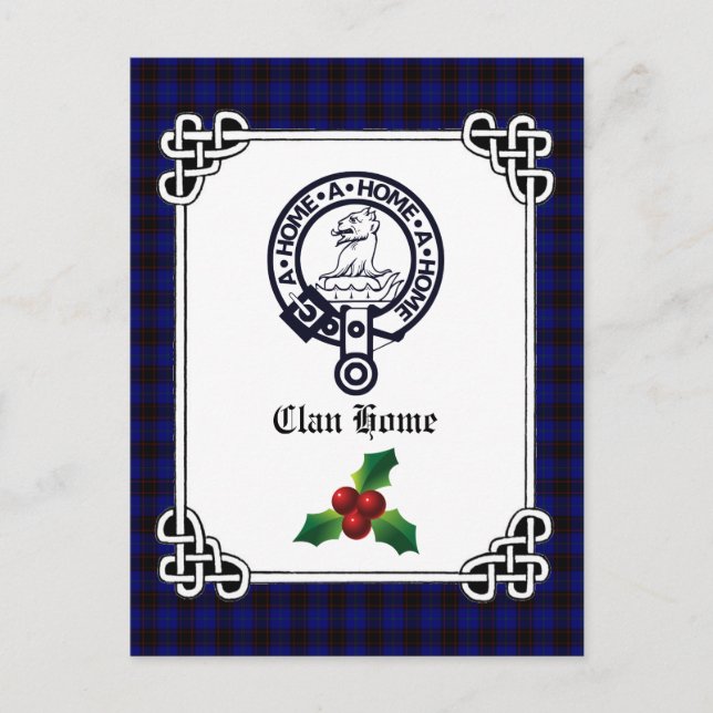 Postal Insignia de Escudo del hogar de clan y festividad  (Anverso)