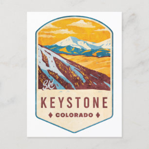 Postal Insignia de esquí Keystone Colorado