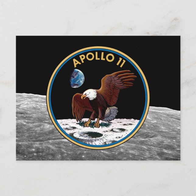 Postal Insignia de la misión lunar Apolo 11 de la NASA (Anverso)