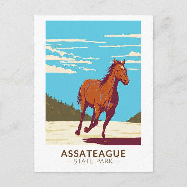 Postal Insignia de Maryland del Parque Estatal Assateague (Anverso)