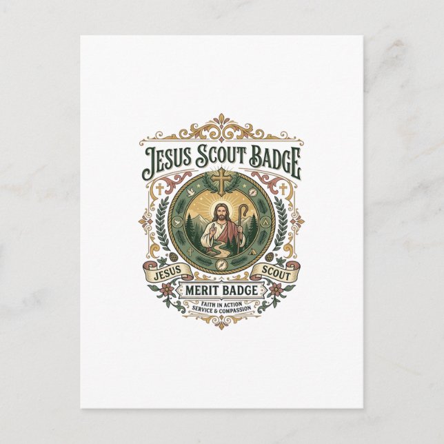 Postal Insígnia de mérito de explorador de Jesús Insígnia (Anverso)