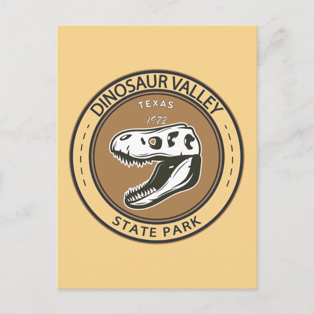 Postal Insignia de Texas del Parque Estatal Dinosaur Vall (Anverso)