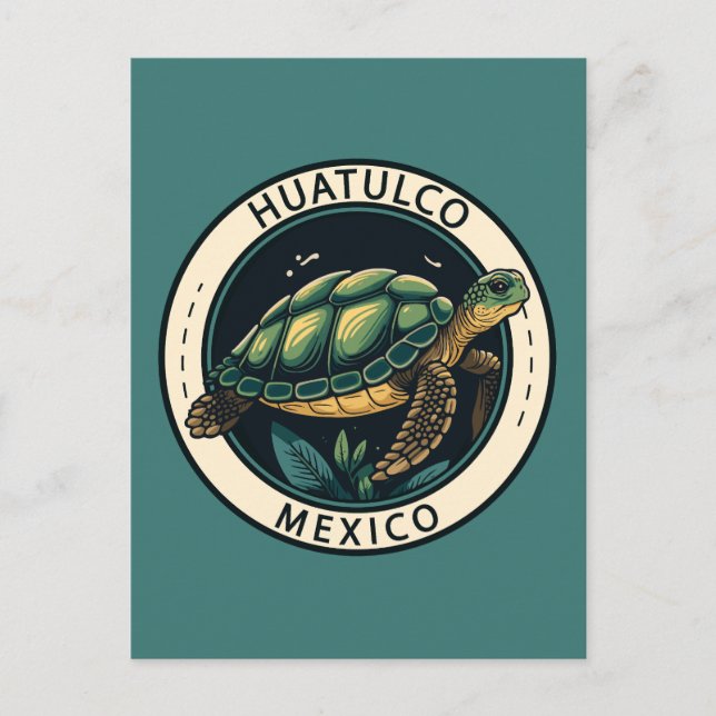 Postal Insignia de tortuga de Huatulco México (Anverso)