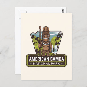 Postal Insignia de viaje del Parque Nacional de Samoa Ame