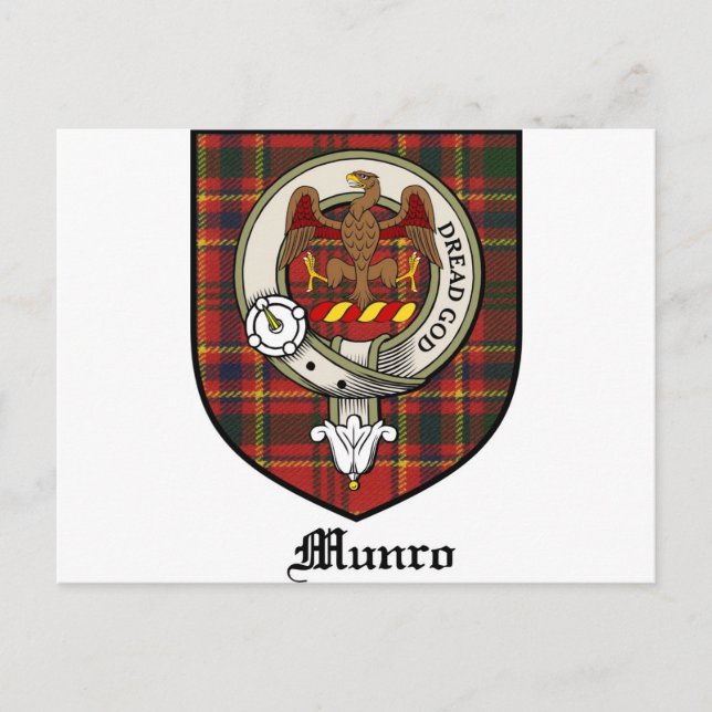 Postal Insignia del clan Munro Escudo Tartán (Anverso)