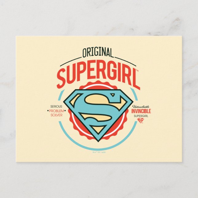 Postal Insignia del logotipo de la superchica original (Anverso)