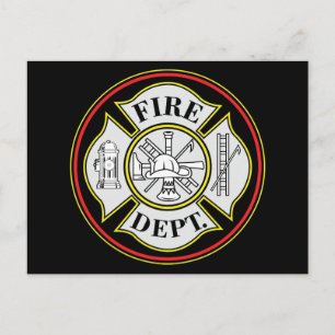 Postal Insignia redonda del Departamento de Bomberos