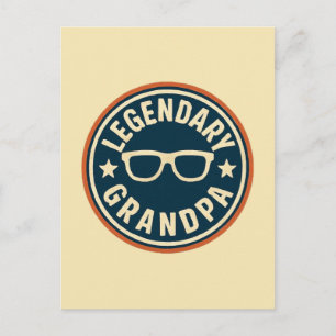 Postal insignia retro de abuelo legendario