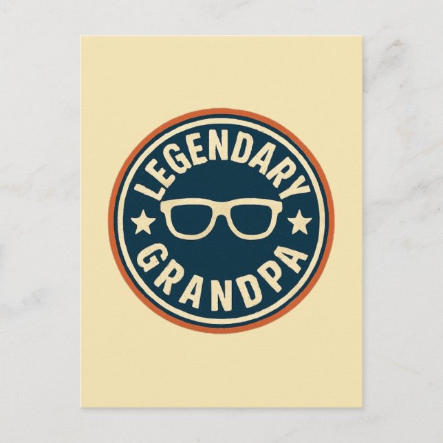Postal insignia retro de abuelo legendario (Anverso)