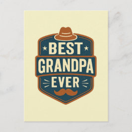 Postal Insignia retro de mejor abuelo