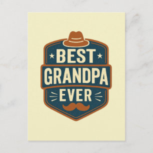 Postal Insignia retro de mejor abuelo