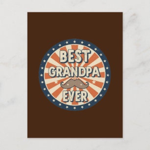 Postal Insignia retro del mejor abuelo