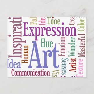 Postal Inspiración artística de palabras de artista creat