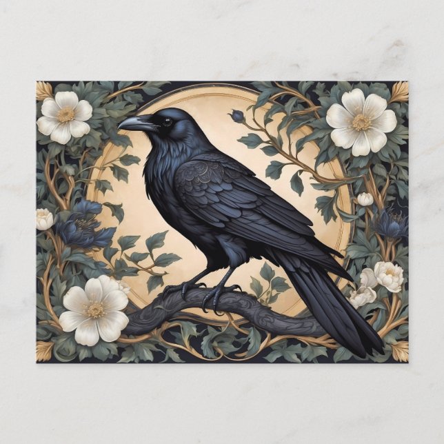 Postal Inspiración de Black Raven William Morris (Anverso)