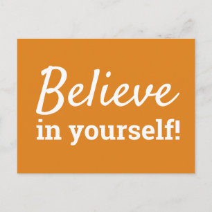 Postal Inspiración de Cita de Motivación en Naranja y Bla