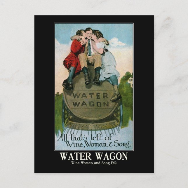 Postal Inspiración de la cosecha de la canción Wine Women (Anverso)