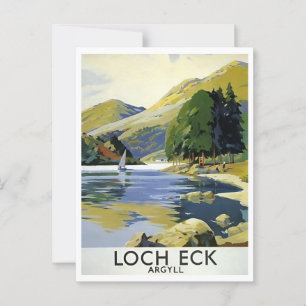 Postal Inspiración de Loch Eck Argyll Scotland Retro