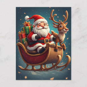 Postal Inspiración de regalos de Nochebuena de trineo de