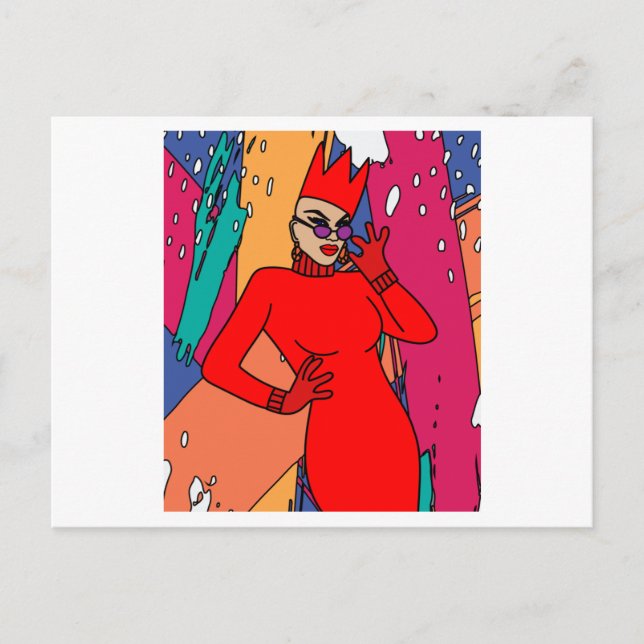 Postal Inspiración de Reina de arrastrar orgullosa (Anverso)