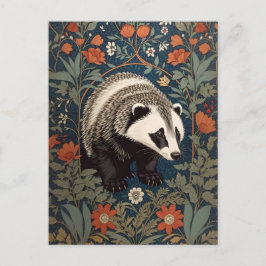 Postal Inspiración del Badger de Woodland William Morris