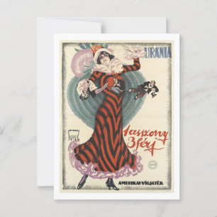 Postal Inspiración del teatro de comedia de principios de