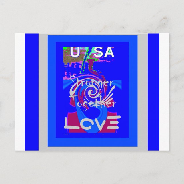 Postal Inspiración EE.UU. Somos más fuertes juntos con am (Anverso)