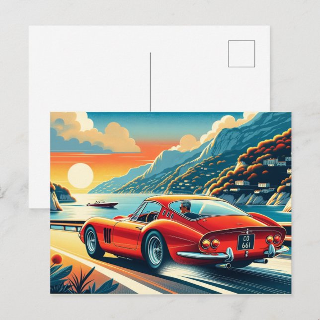 Postal Inspiración Ferrari de 250 GTO (Anverso / Reverso)