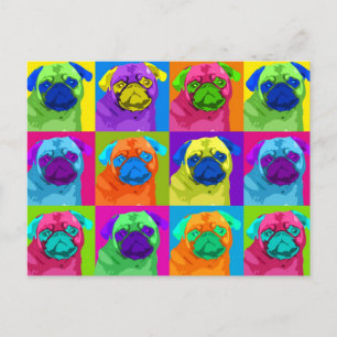 postal inspirada de Pug