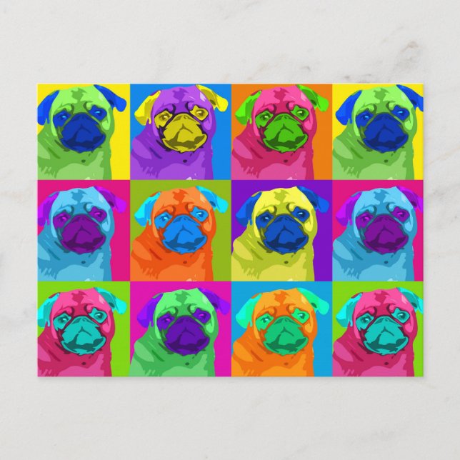 postal inspirada de Pug (Anverso)