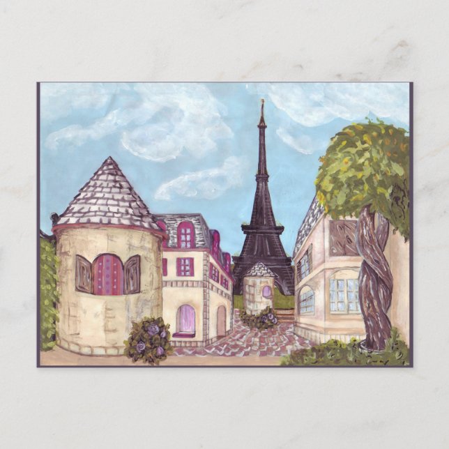 Postal inspirada en la Torre Eiffel de París (Anverso)