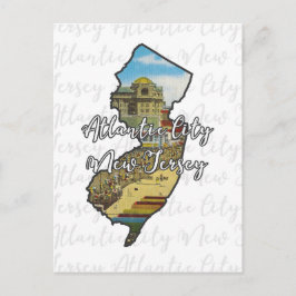 postal inspirada en vintage de New Jersey City
