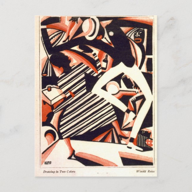 Postal inspirada en Winold Reiss Drawing (Anverso)