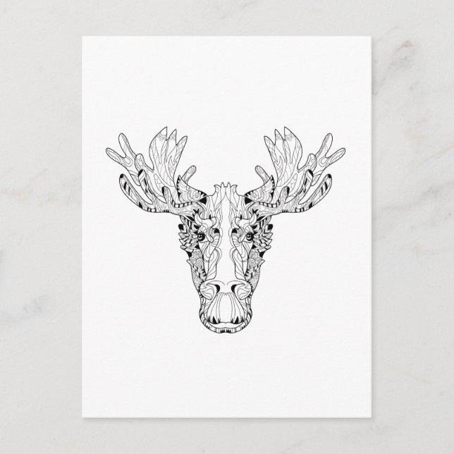 Postal Inspirado En Un Alce (Anverso)