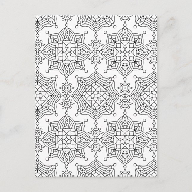 Postal Inspirado patrón de artística tribal (Anverso)